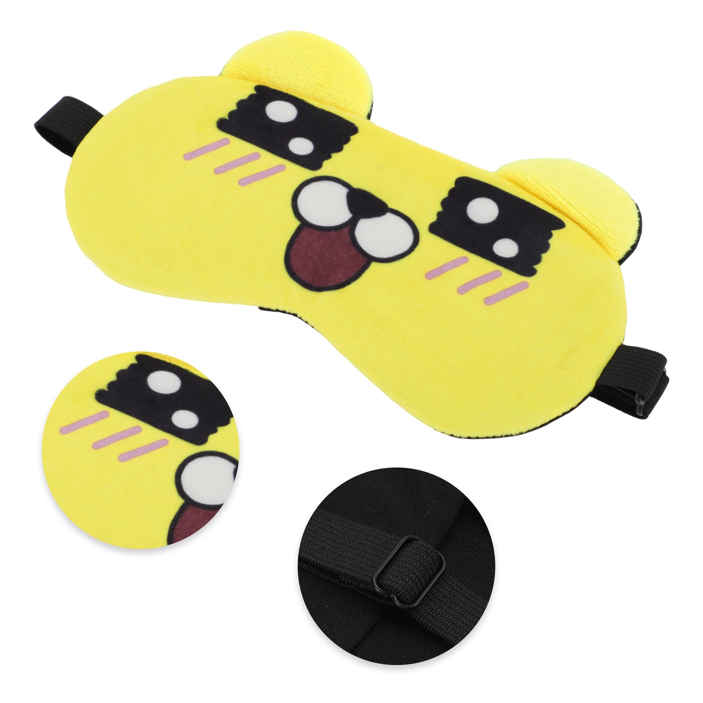 Soft Cartoon Square Eyes Sleep Mask Eye Shade Cover for Travel Yellow