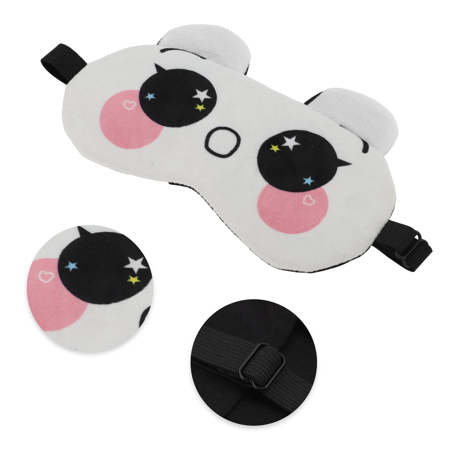 Soft Cartoon O-Mouth Sleep Mask Eye Shade Cover for Travel Beige White
