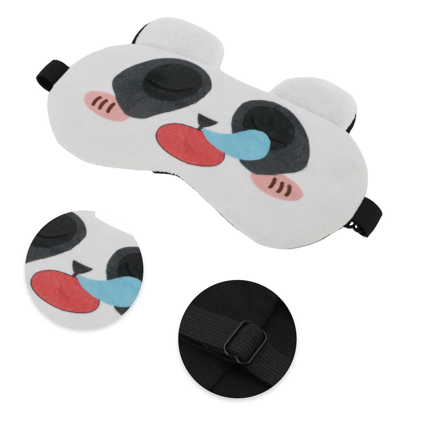 Soft Cartoon Runny Nose Sleep Eye Mask for Travel Gray White