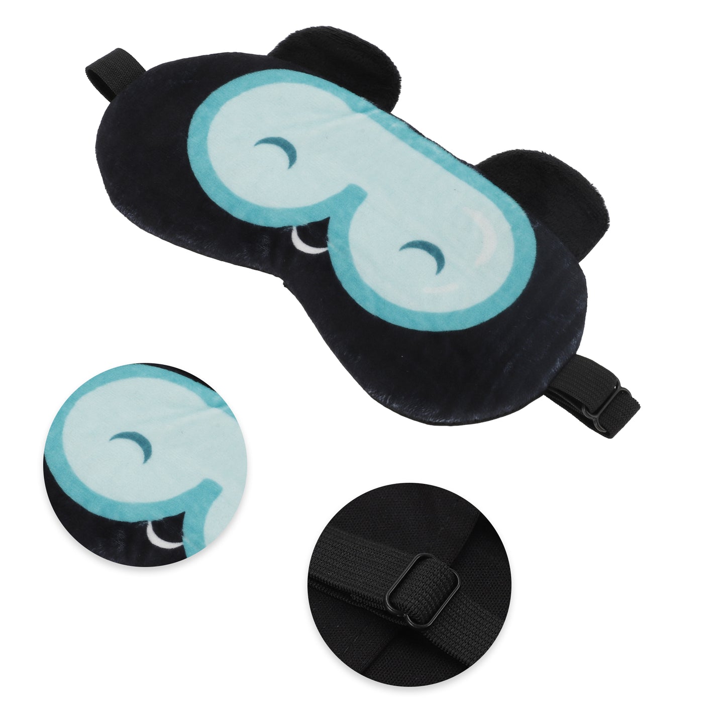 Cartoon Swimming Goggles Eye Sleep Mask for Travel Black Blue