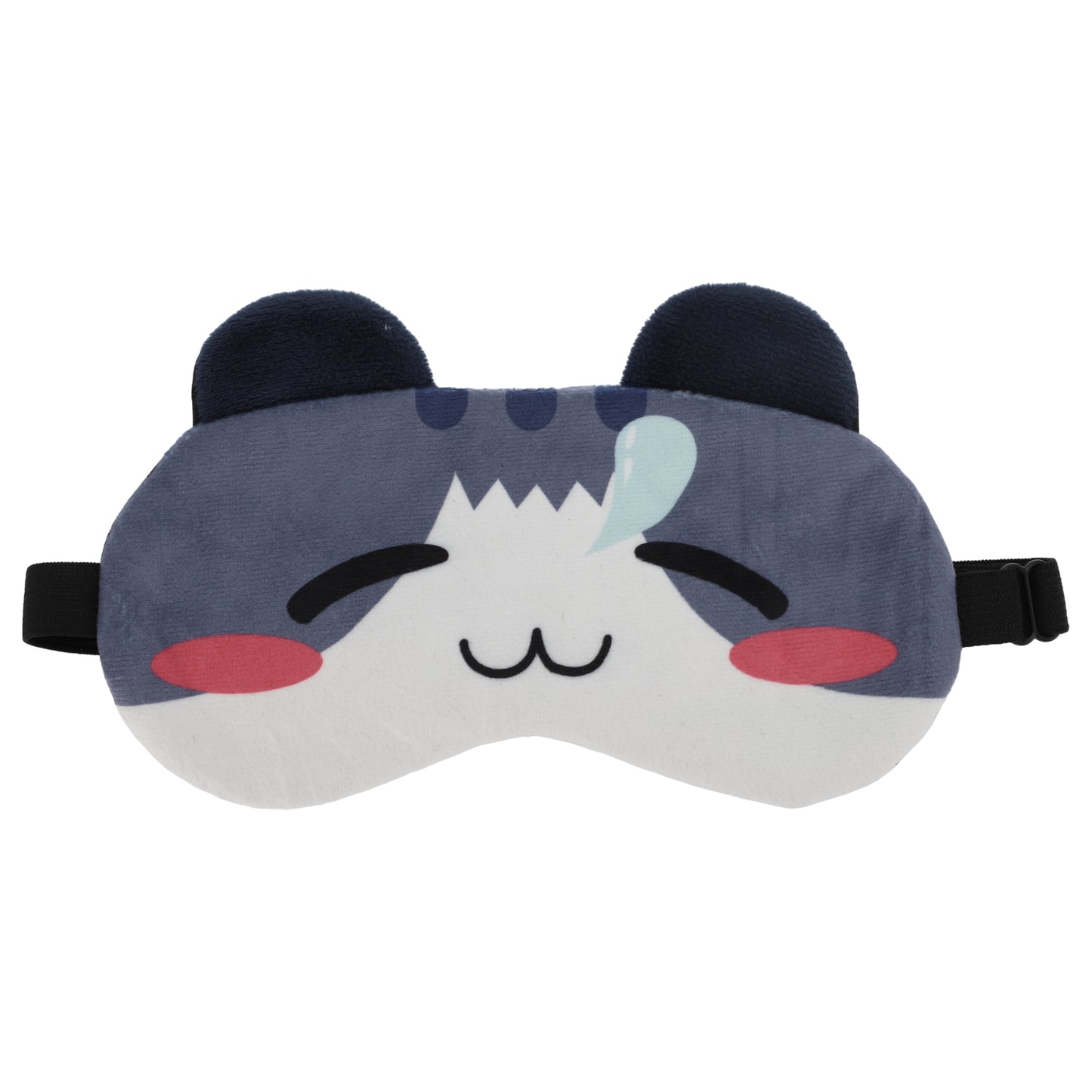 Soft Cartoon Snotlout Cat Sleep Eye Mask for Travel Gray Blue