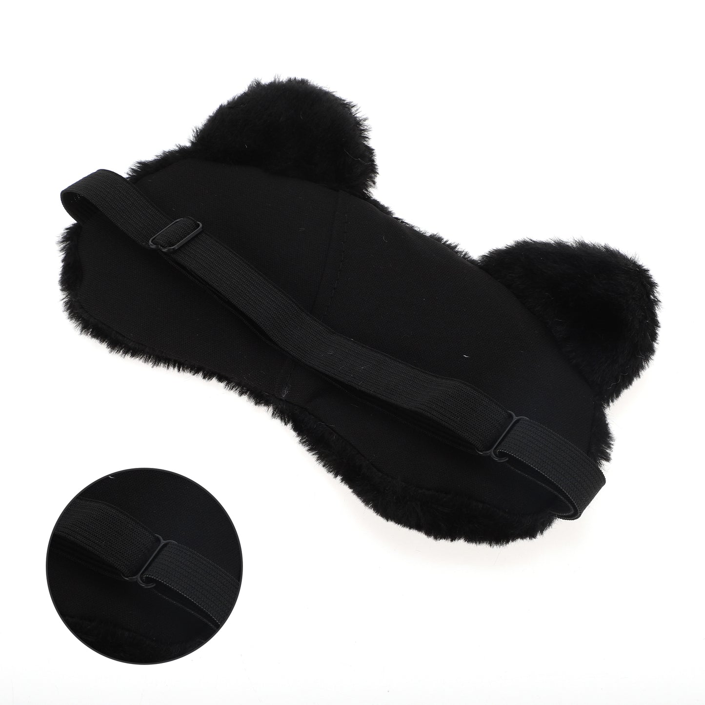 Cartoon Bears Soft Plush Sleep Mask Eye Shade Cover Black
