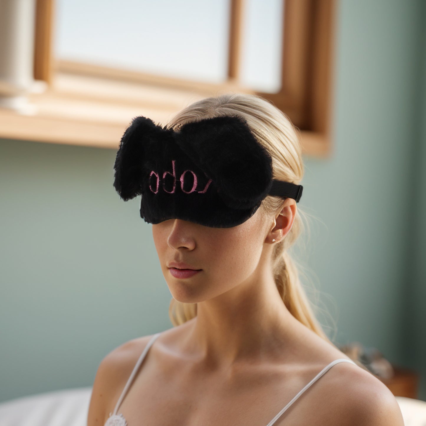 Soft Cartoon Ears Sleep Mask Eye Shade Cover Black