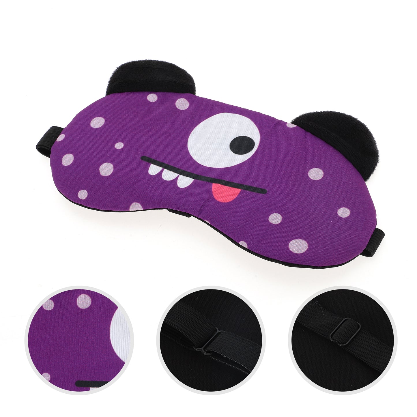 Soft Sleep Mask Cartoon Monsters Eye Shade Cover for Rest Purple