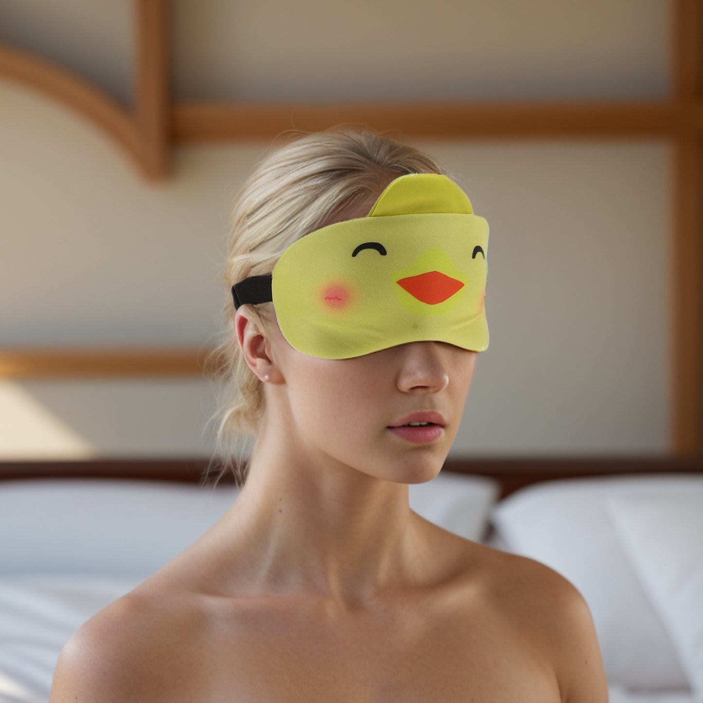 Soft Sleep Mask Cartoon Ducks Eye Shade Cover for Rest Yellow