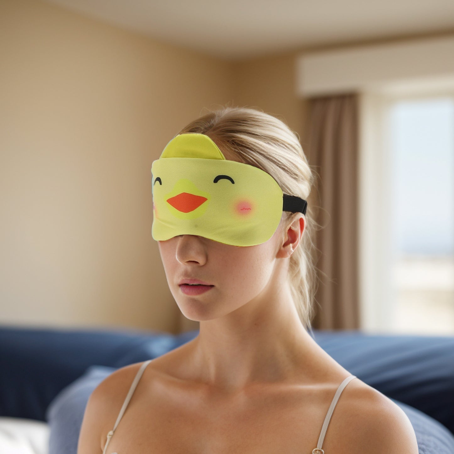 Soft Sleep Mask Cartoon Ducks Eye Shade Cover for Rest Yellow