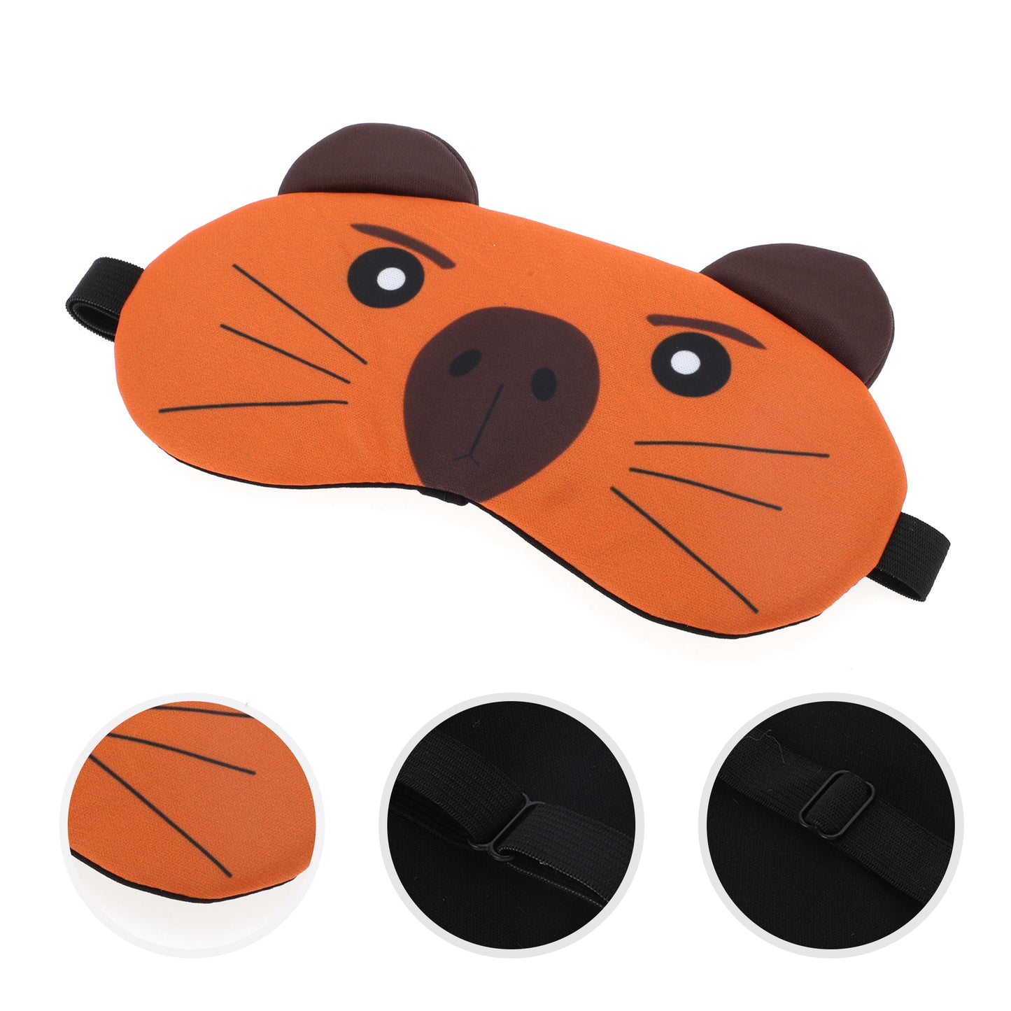 Soft Sleep Mask Cartoon Pattern Eye Shade Cover for Rest Orange