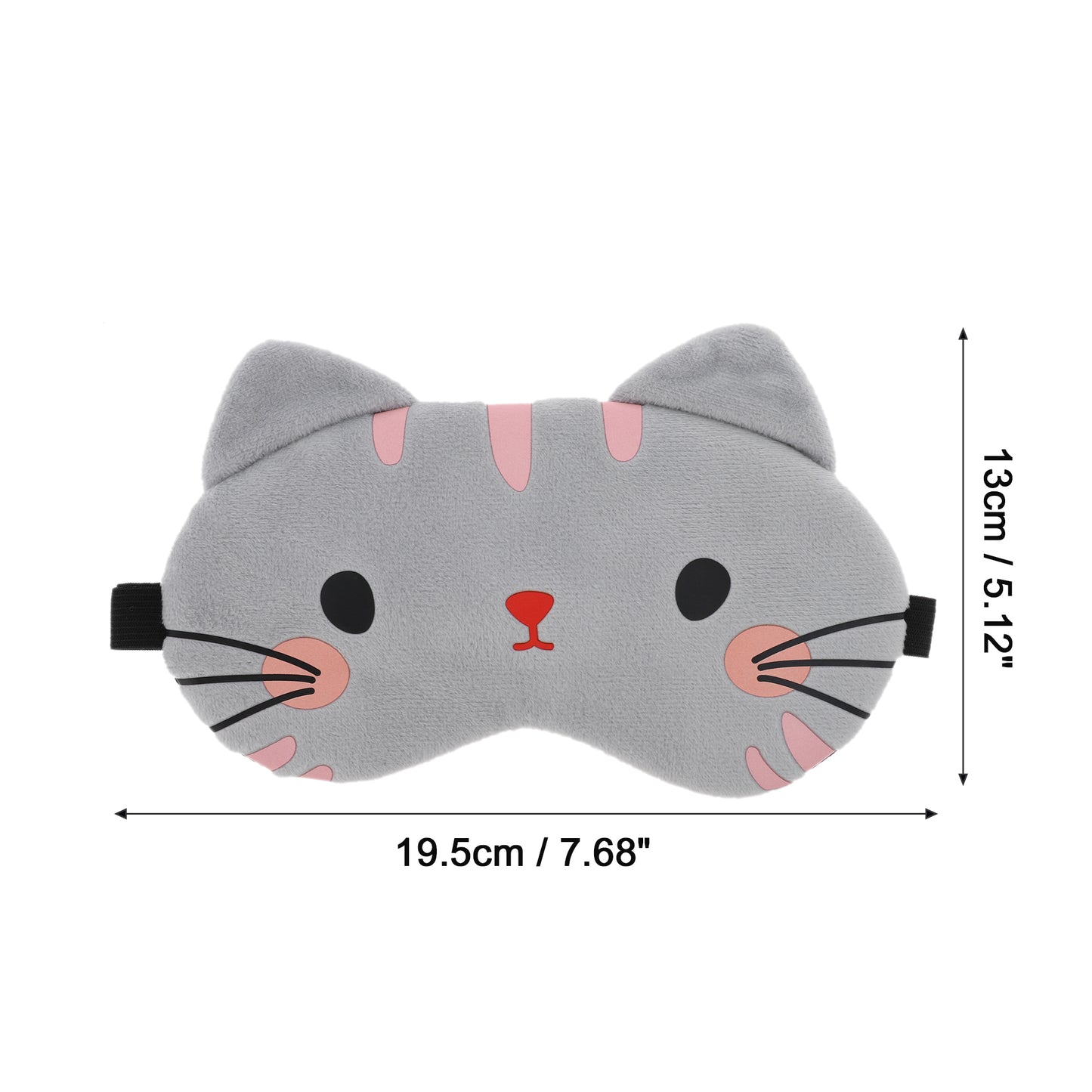 Soft Sleep Mask Cartoon Cat Eye Shade Cover for Rest Gray