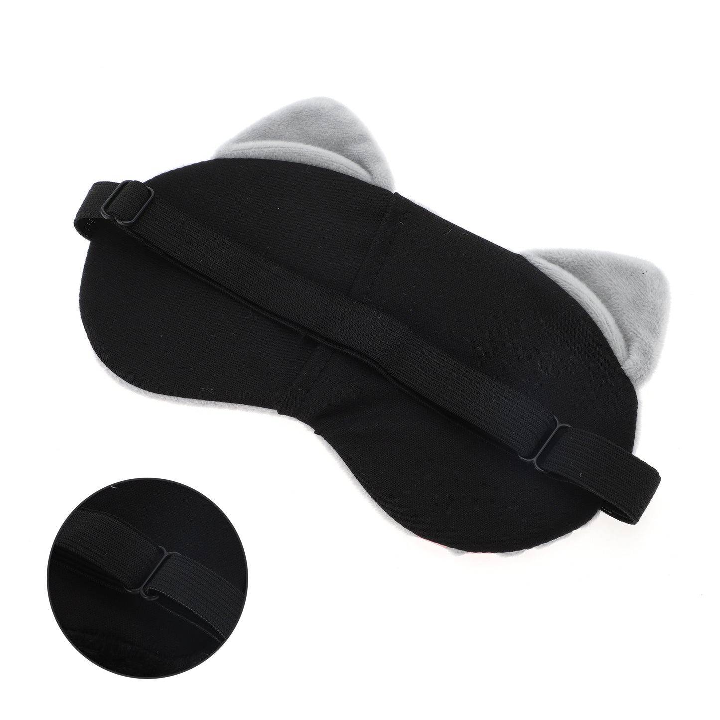 Soft Sleep Mask Cartoon Cat Eye Shade Cover for Rest Gray