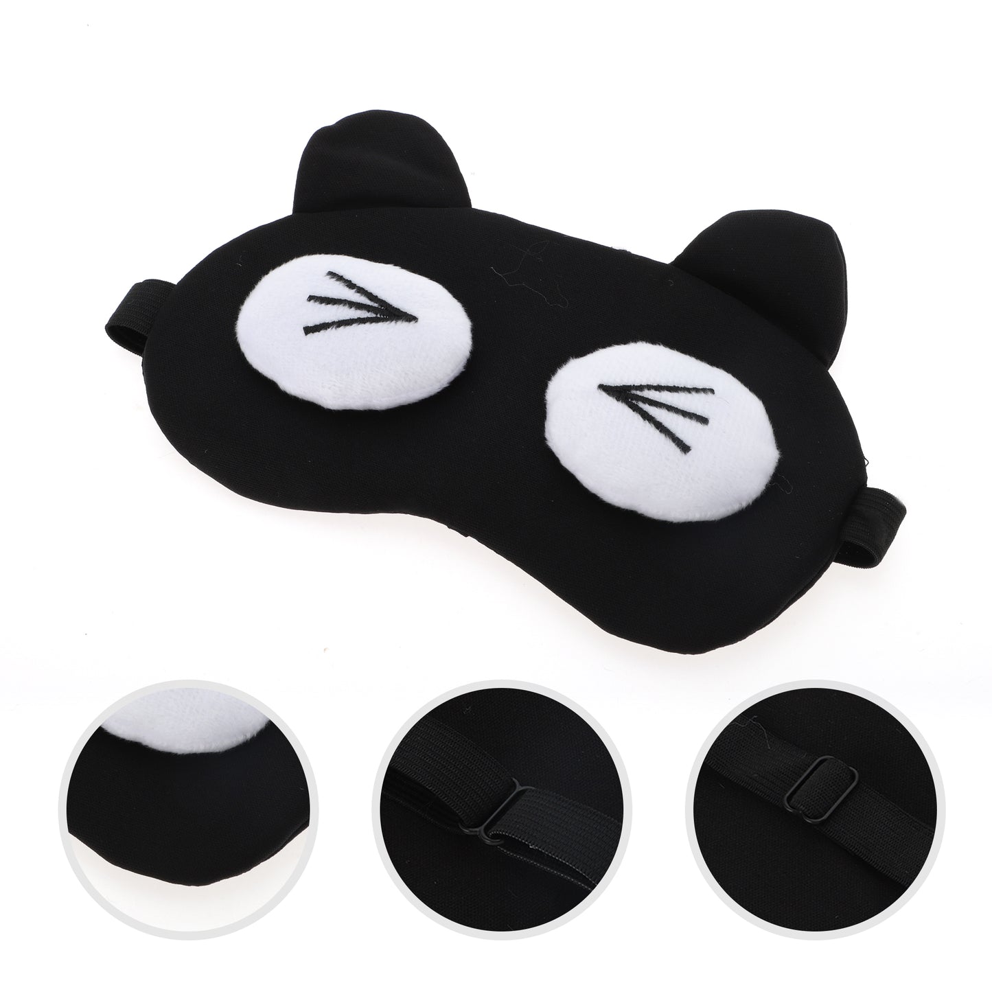 Soft Sleep Mask Eyes Pattern Eye Shade Cover for Rest Black