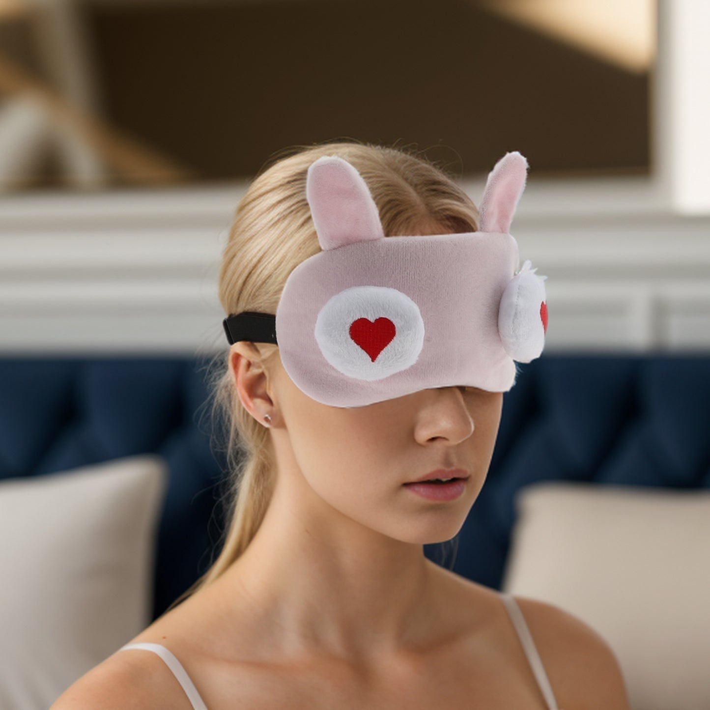 Soft Sleep Mask Love Eyes Eye Shade Cover for Rest Pink