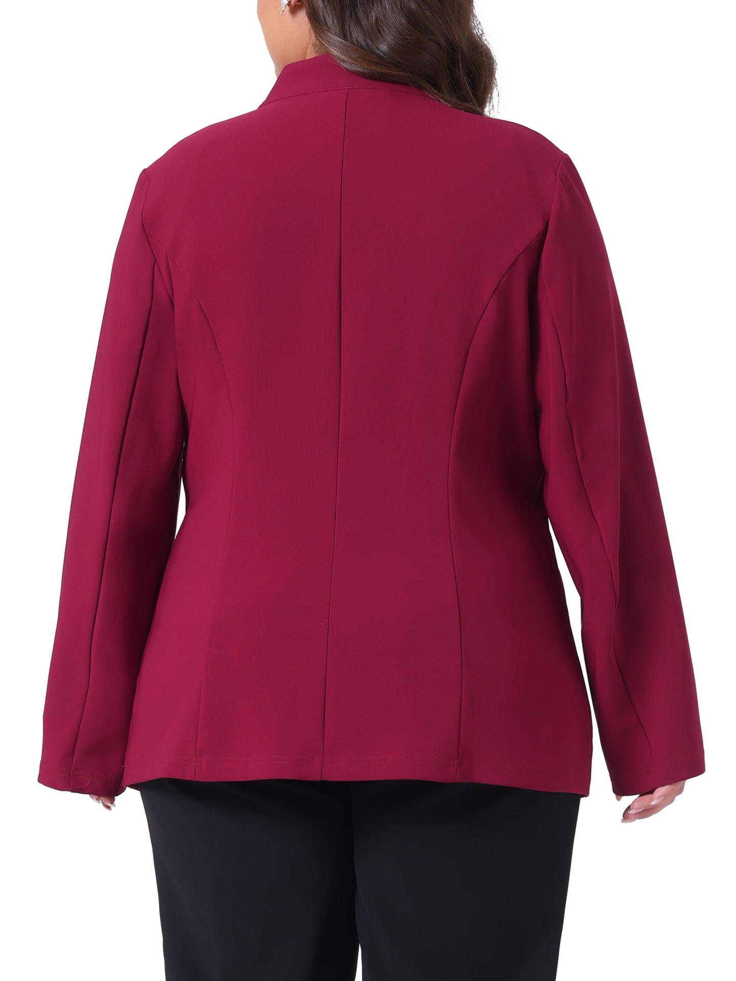 Women's Plus Size Button Long Sleeve Office Work Business Suit Blazer Jacket
