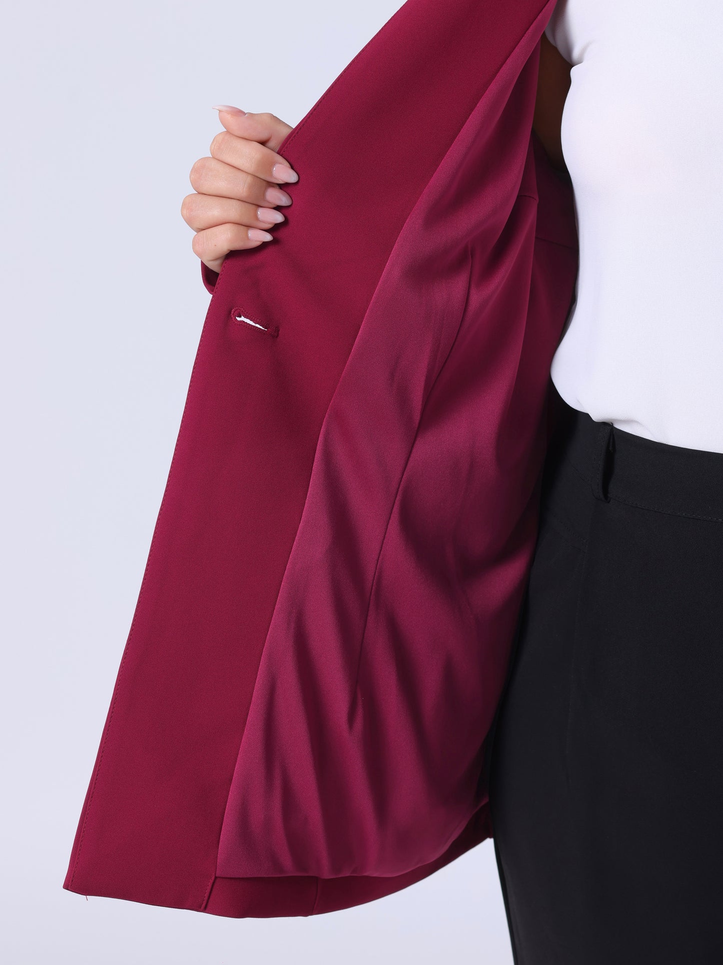 Women's Plus Size Button Long Sleeve Office Work Business Suit Blazer Jacket
