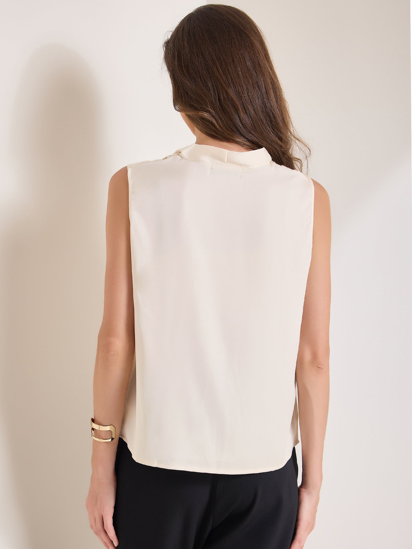 Women's Satin Tank Top V Neck Sleeveless Ruched Summer Tank Shirt