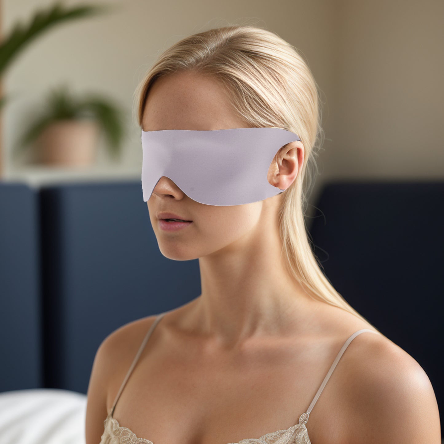 Soft Ear-hook Eyes Sleep Mask Eye Shade Cover for Rest Purple