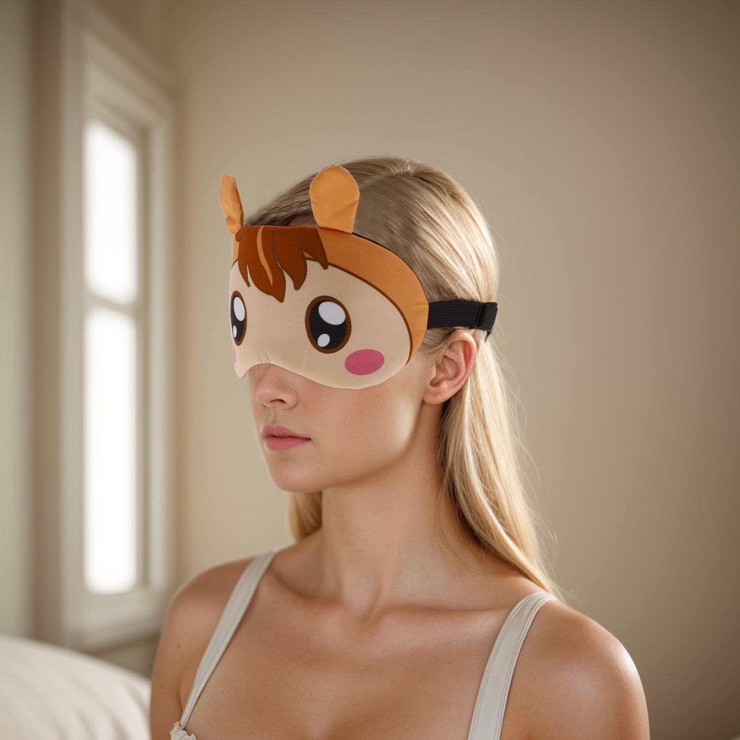 Soft Cartoon Horse Eyes Sleep Mask Eye Shade Cover for Rest Orange