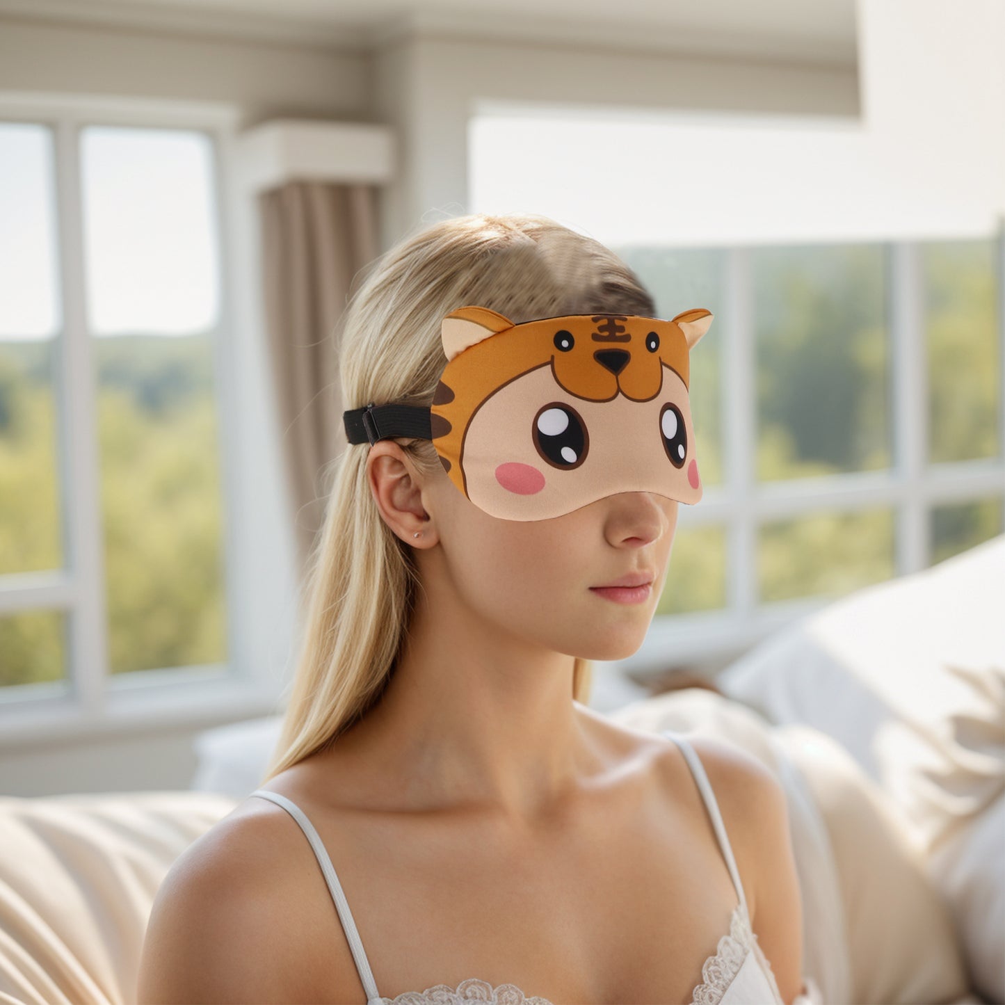 Soft Cartoon Eyes Sleep Mask Eye Shade Cover for Rest Orange