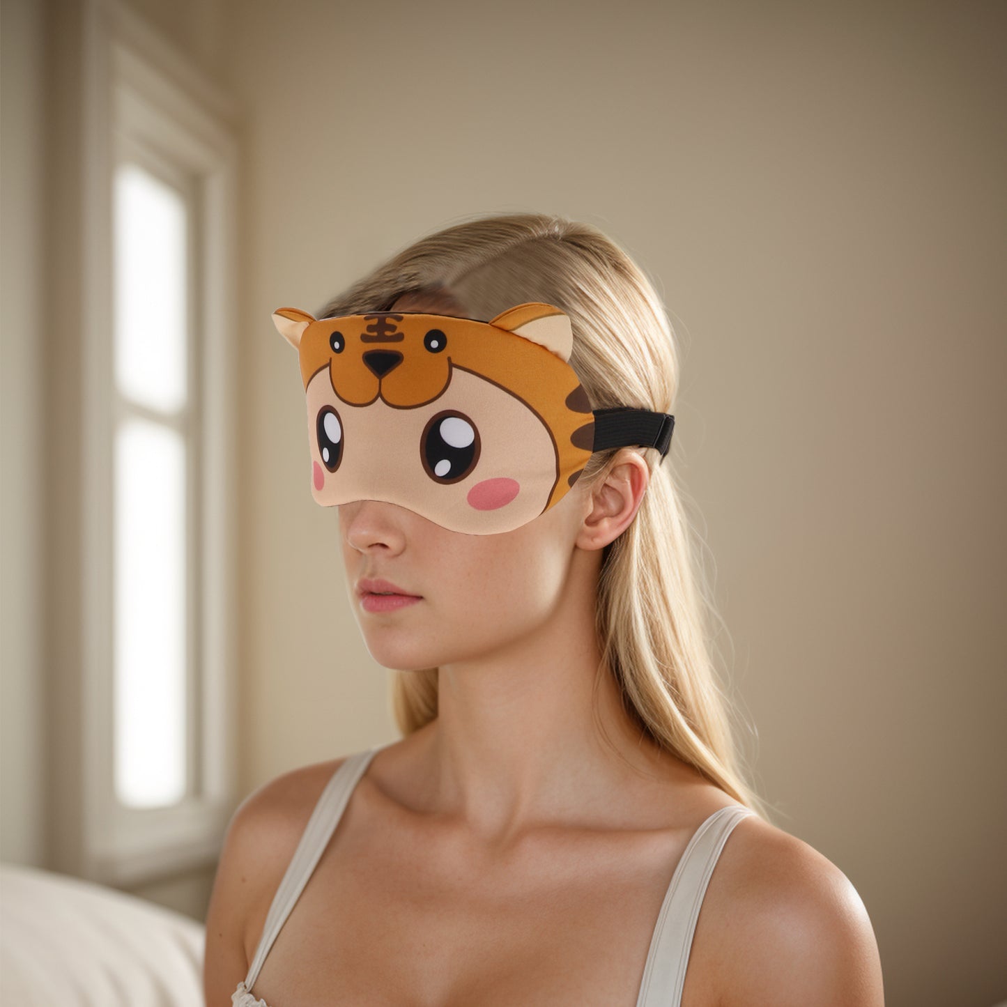 Soft Cartoon Eyes Sleep Mask Eye Shade Cover for Rest Orange