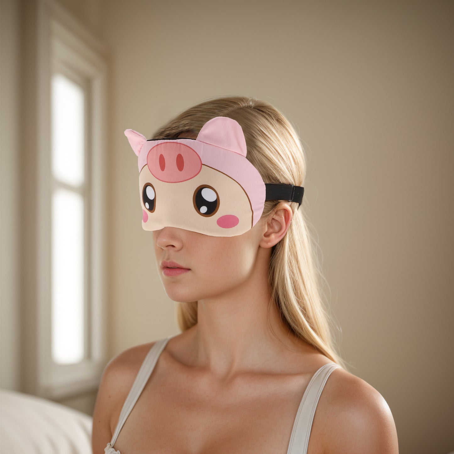 Soft Cartoon Pig Eyes Sleep Mask Eye Shade Cover for Rest Pink