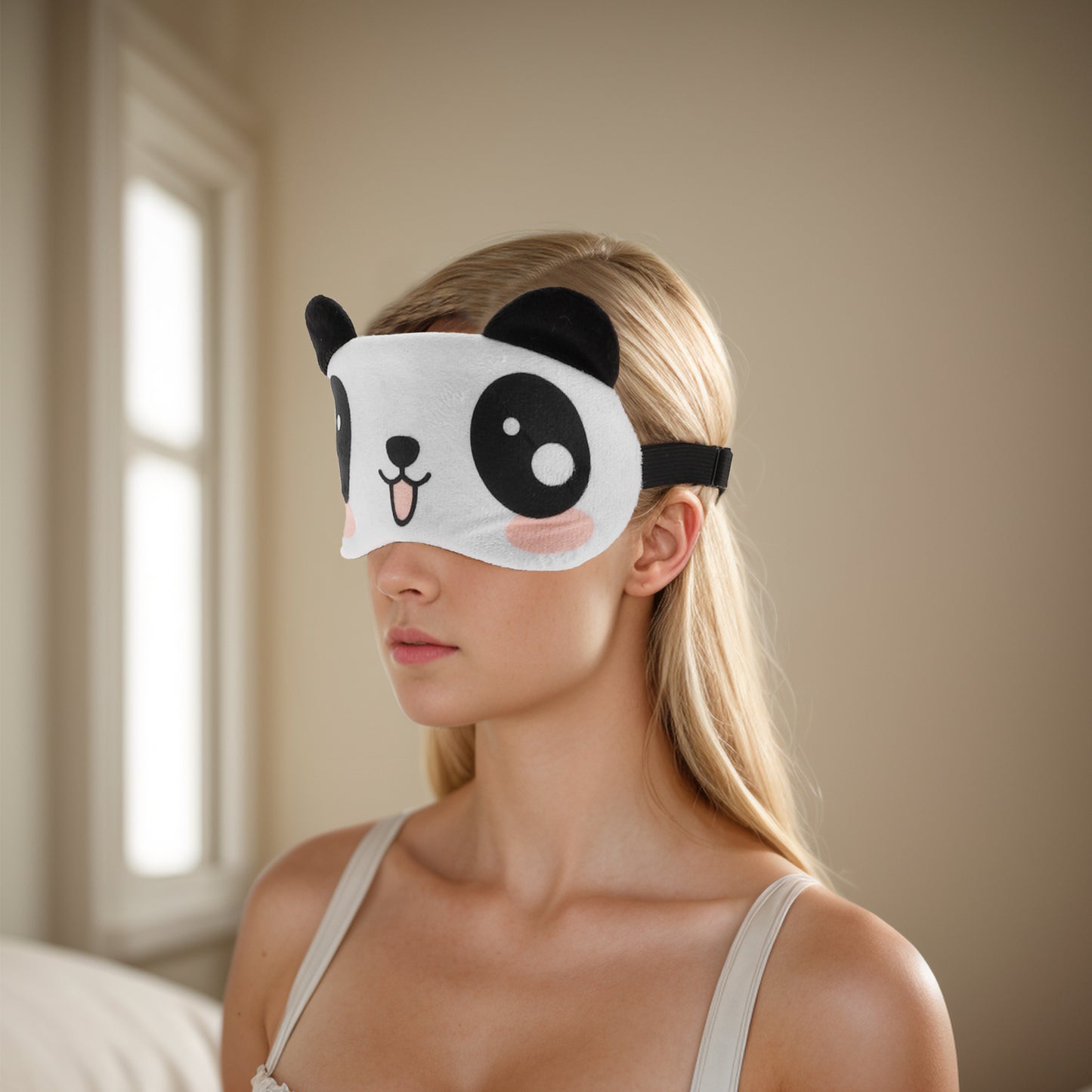 Soft Eyes Sleep Mask Eye Shade Cover for Rest Black White