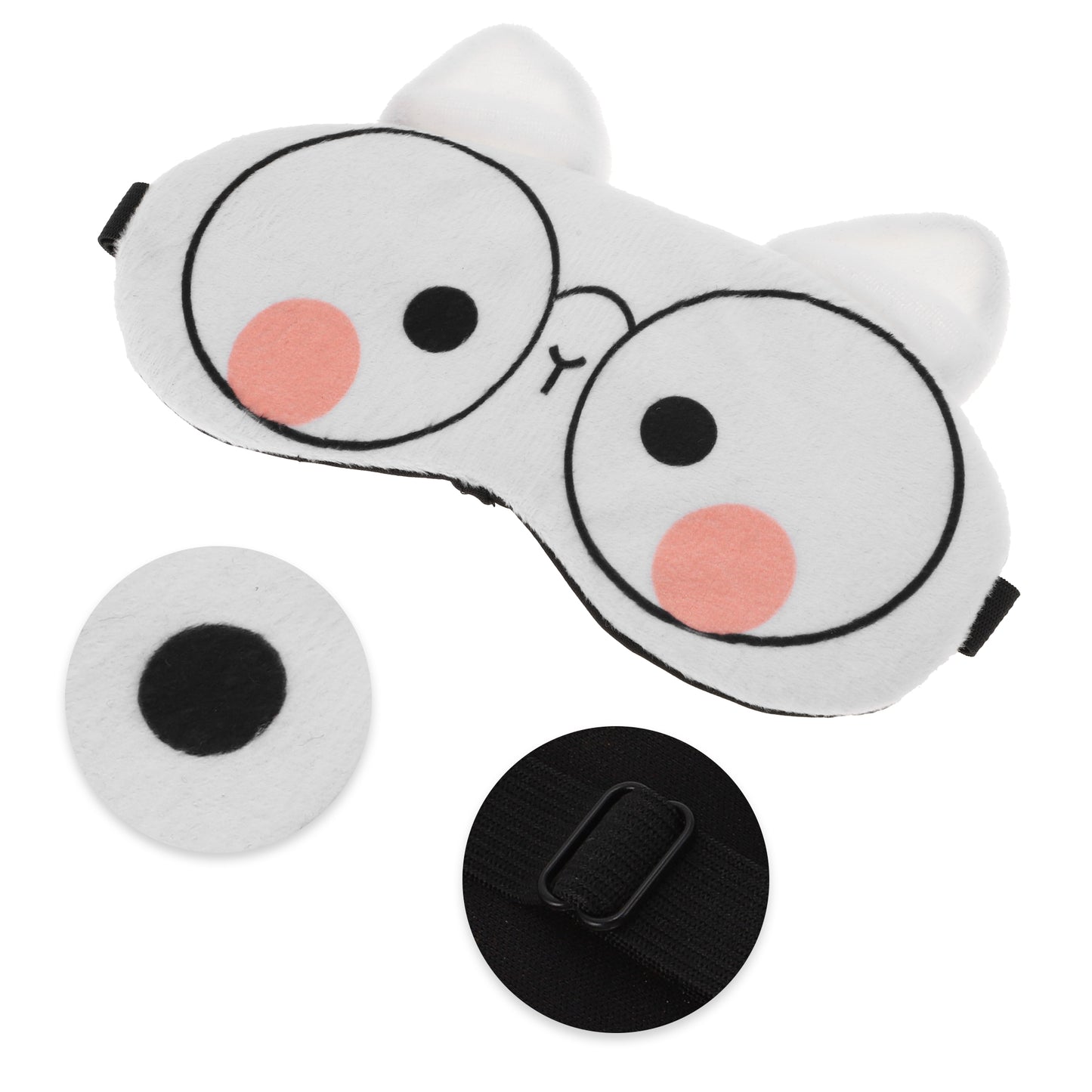 Soft Cat Eyes Sleep Mask Eye Shade Cover for Rest White