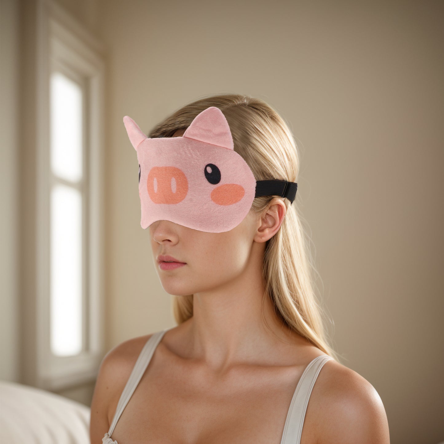Soft Shy Pig Eyes Sleep Mask Eye Shade Cover for Rest Pink