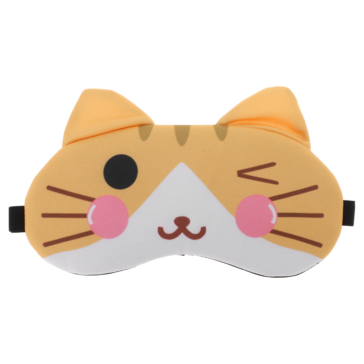 Soft Happy Cat Eyes Sleep Mask Eye Shade Cover for Rest Yellow White