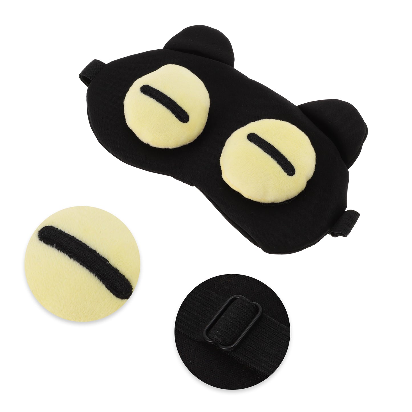 Soft Yellow Eyes Straight Eyes Sleep Mask Eye Shade Cover for Rest Black