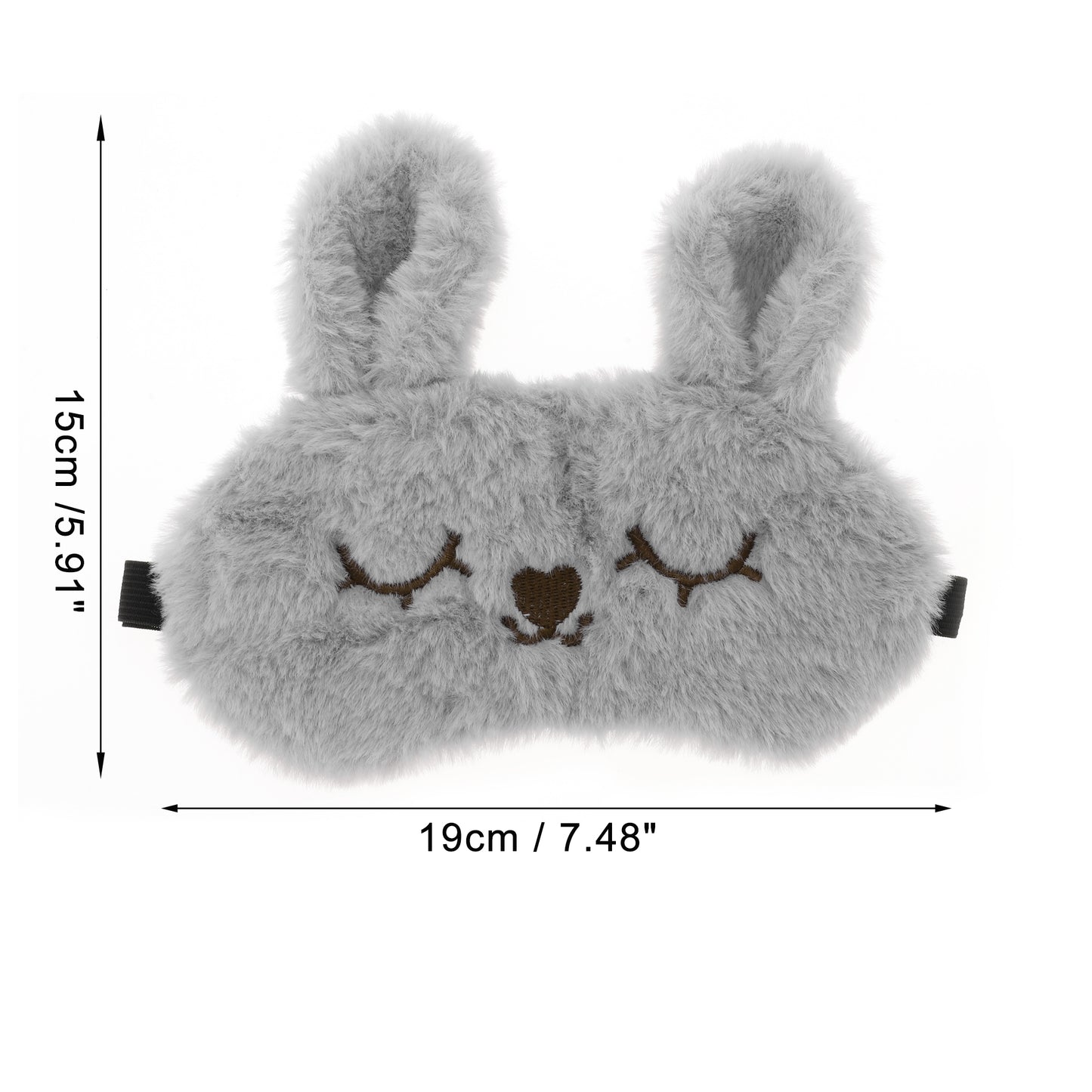 Soft Rabbit Eyes Sleep Mask Eye Shade Cover for Rest Gray