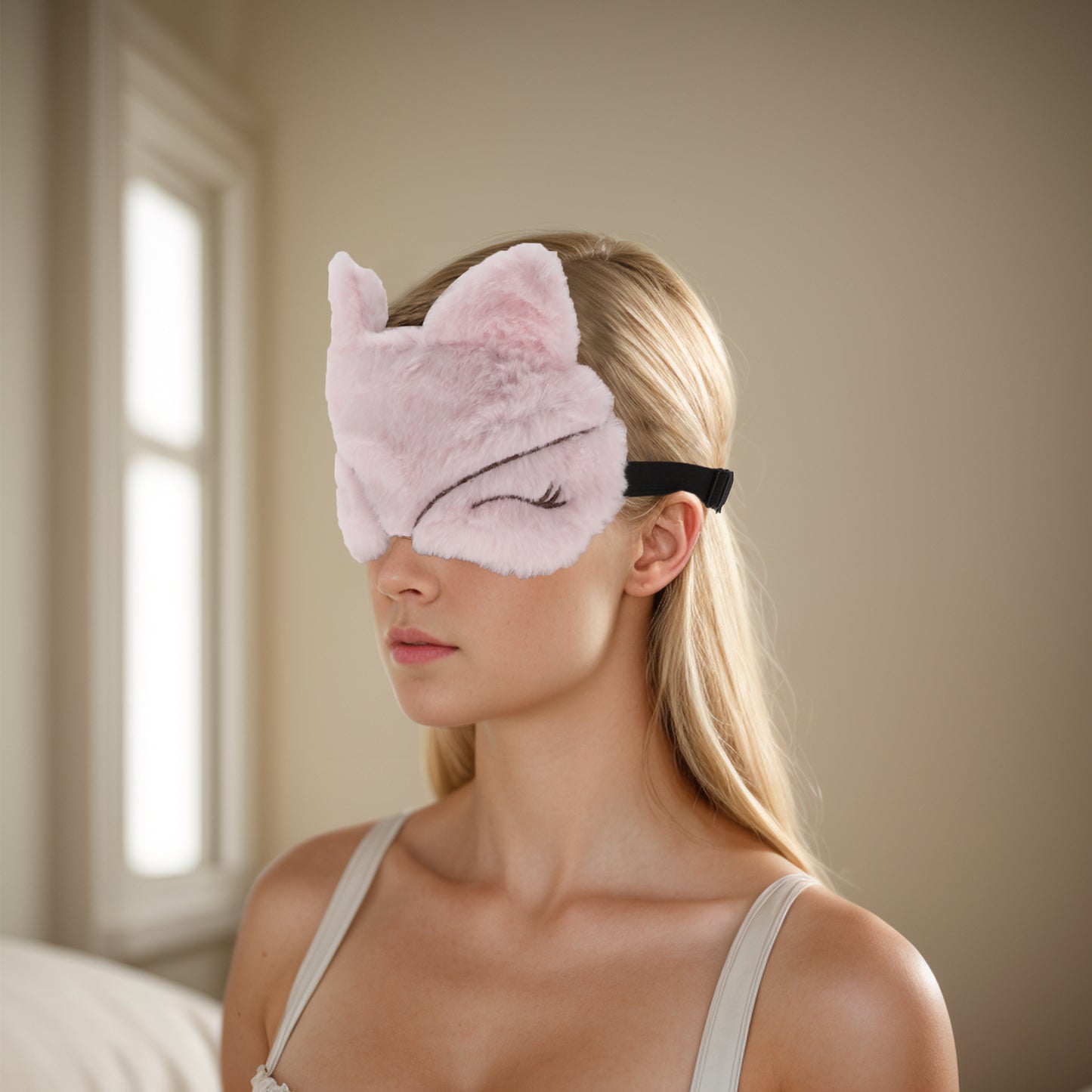 Soft Fox Eyes Sleep Mask Eye Shade Cover for Travel Pink