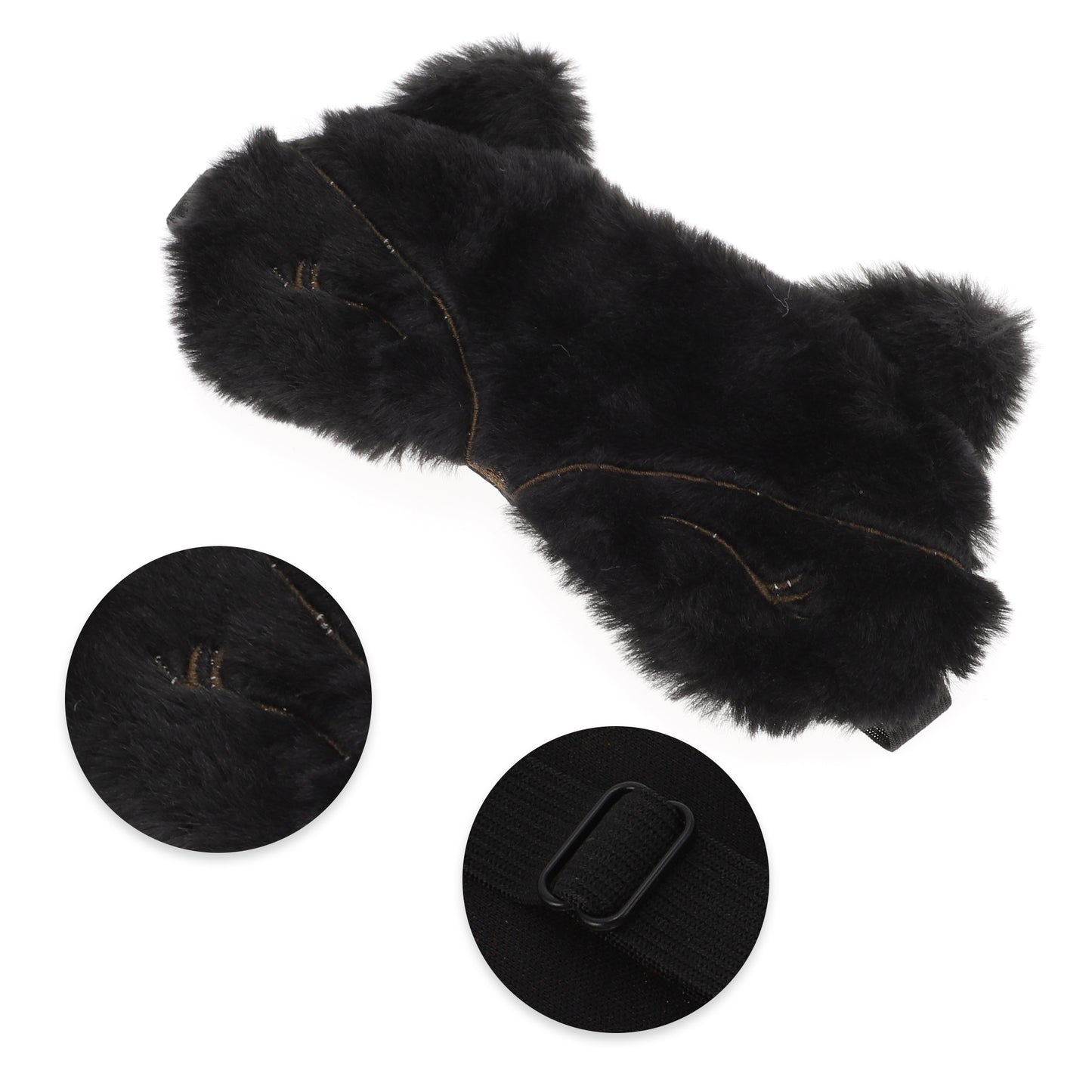 Soft Fox Eyes Sleep Mask Eye Shade Cover for Travel Black