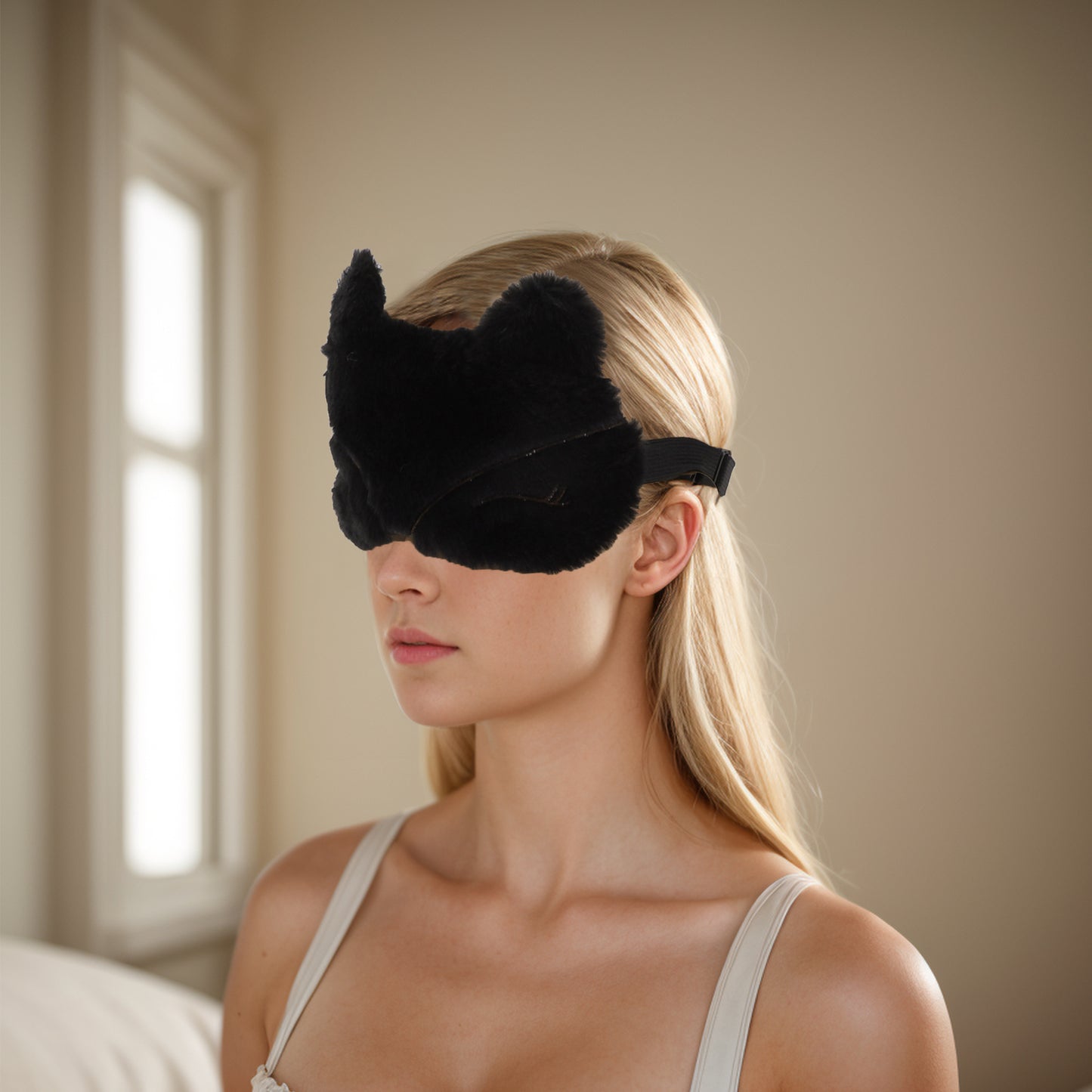 Soft Fox Eyes Sleep Mask Eye Shade Cover for Travel Black