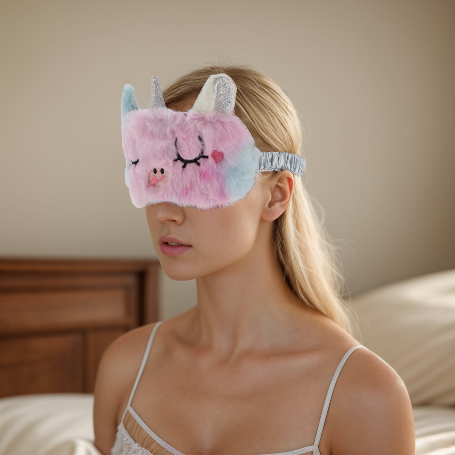 Breathable Soft Cartoon Eyes Sleep Mask Blue, Pink