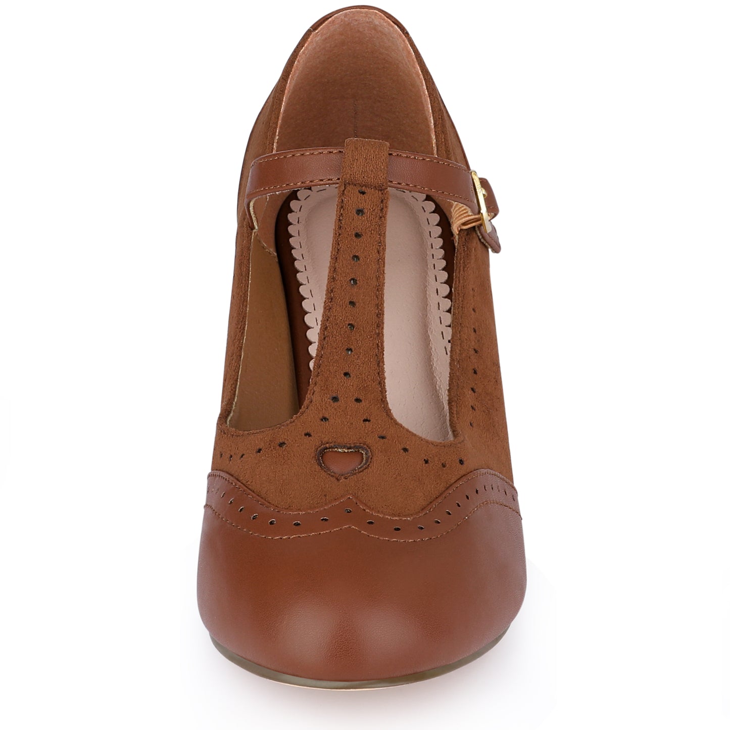 Zapatos Mary Jane con tira en T y tacón de bloque con tira en el tobillo para mujer