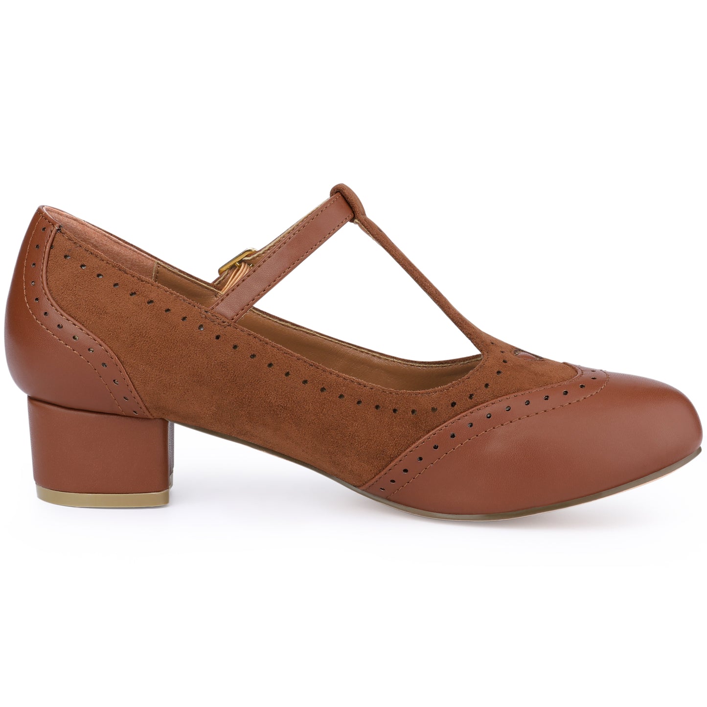 Zapatos Mary Jane con tira en T y tacón de bloque con tira en el tobillo para mujer