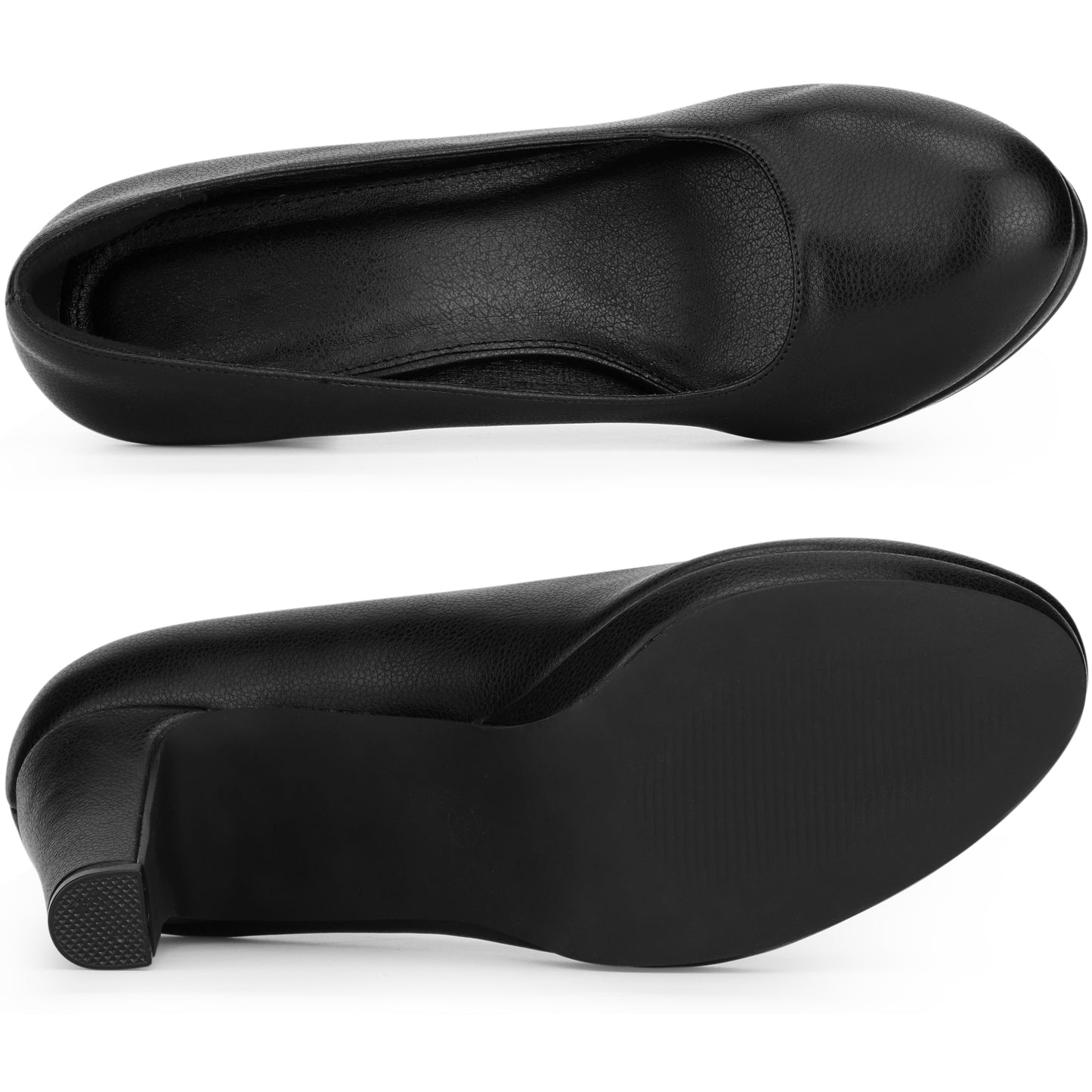 Zapatos de plataforma con tacón grueso y punta redonda para mujer