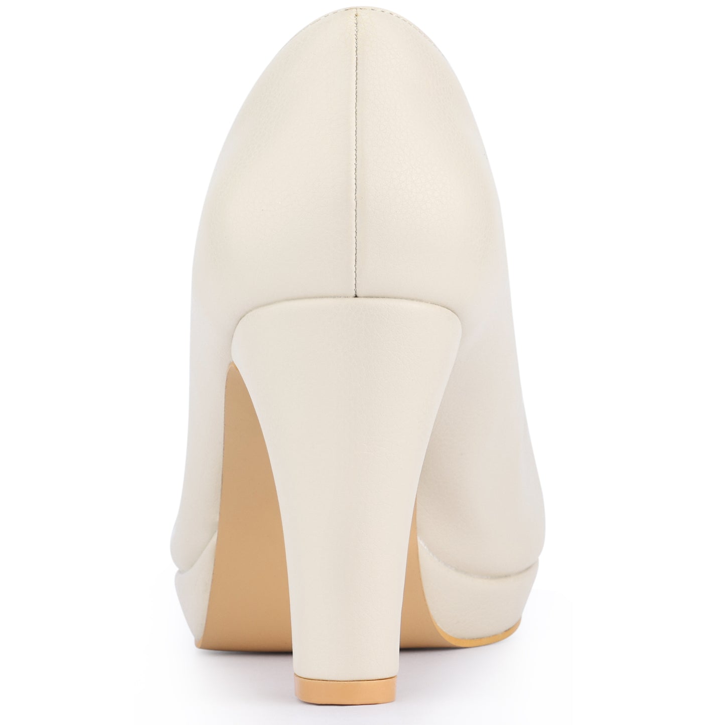 Women's Round Toe Chunky Heel Platform Pumps