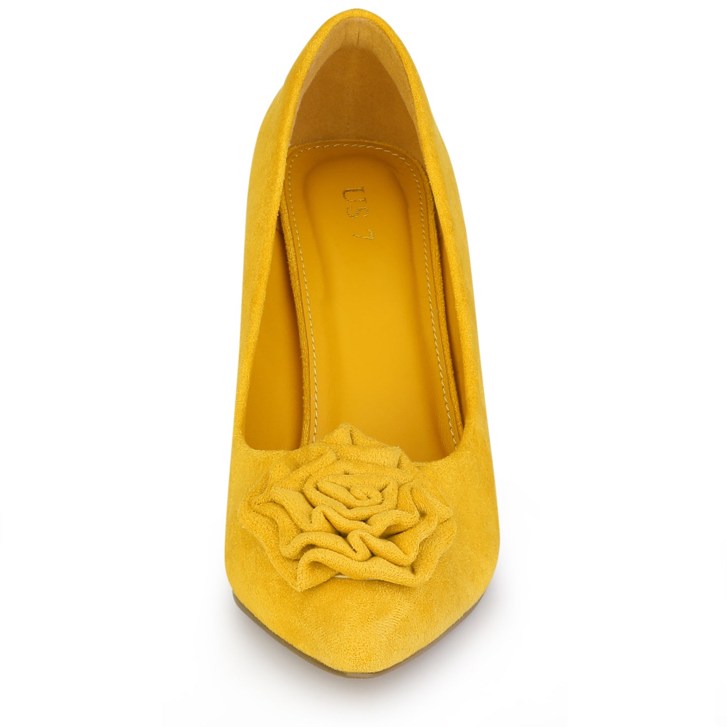 Zapatos de tacón de aguja con punta cerrada y flores para mujer