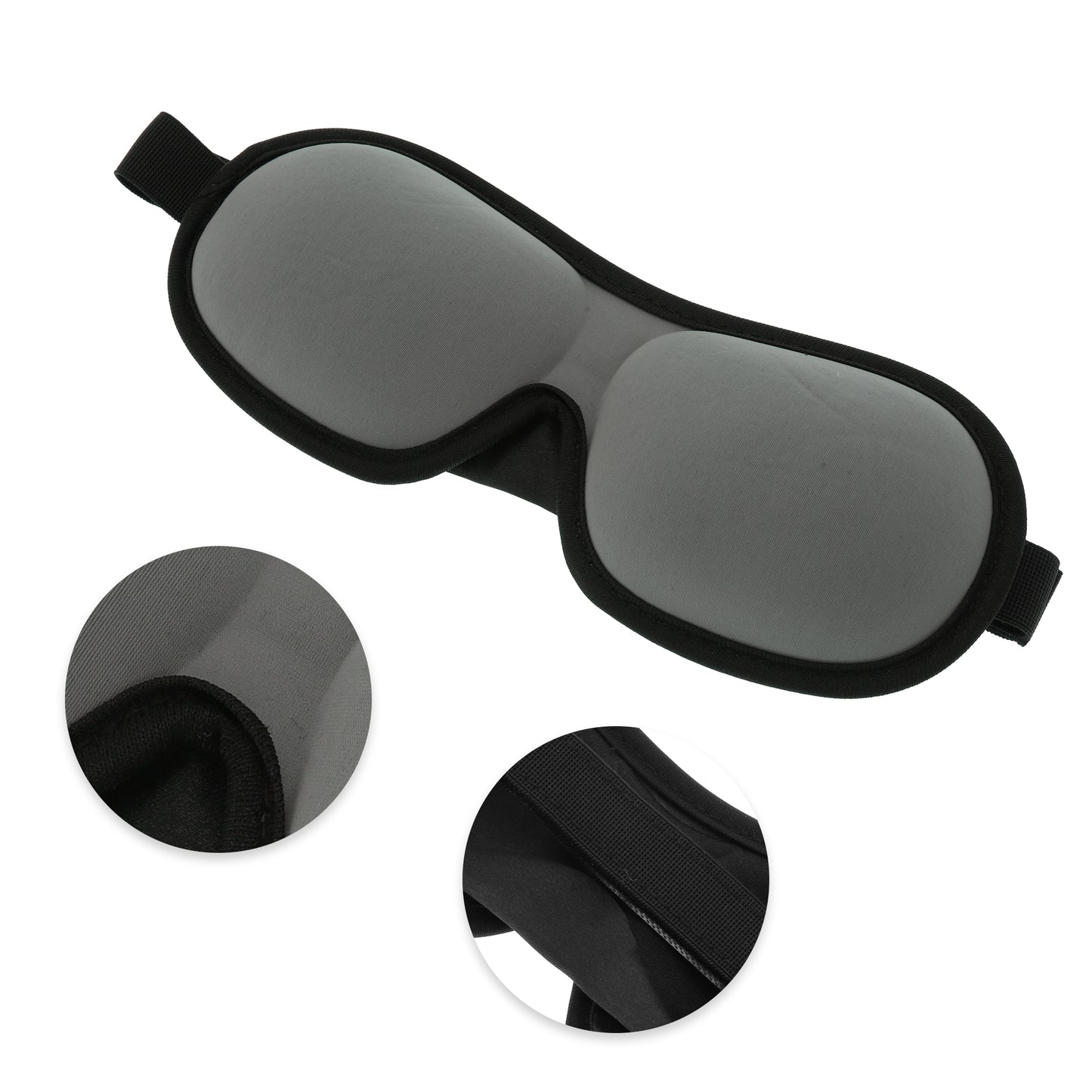Soft Flat Style 3D Sleep Mask with Earplugs for Rest for Nap 1 Set Gray