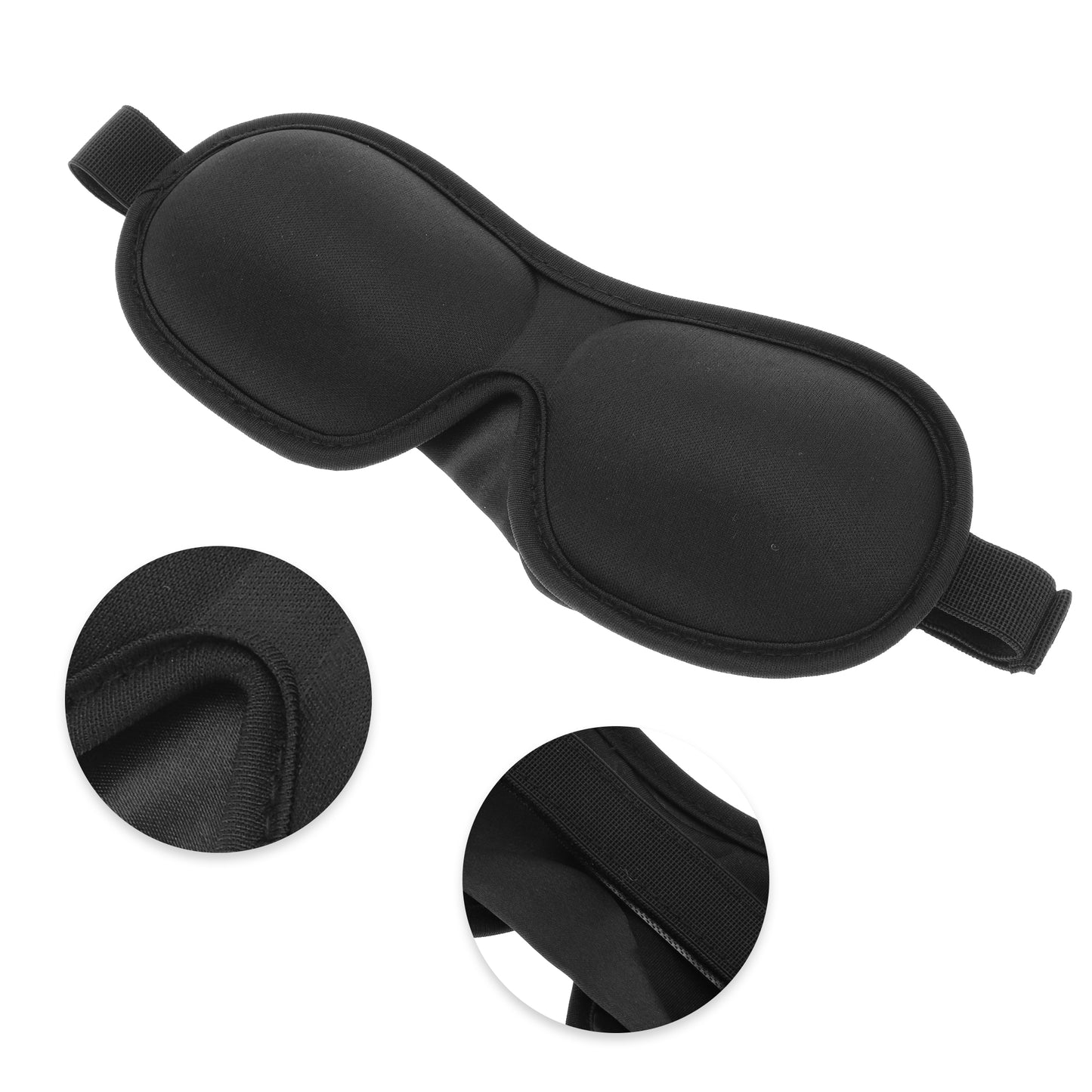 Soft Flat Style 3D Sleep Mask with Earplugs for Rest for Nap 1 Set Black