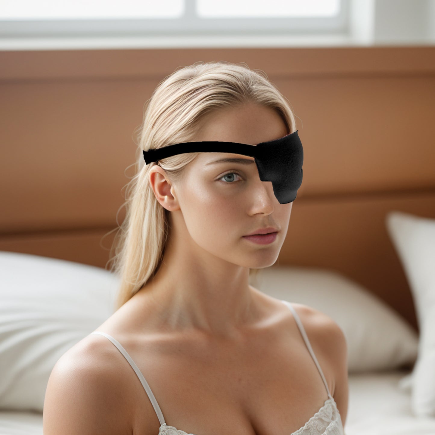 Soft Adjustment Buckle 3D Sleep Mask 1 Pc Left Eye Black
