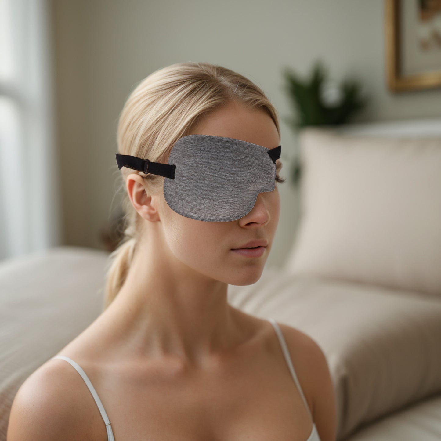 Soft Adjustment Buckle 3D Sleep Mask 1 Pc Right Eye Gray