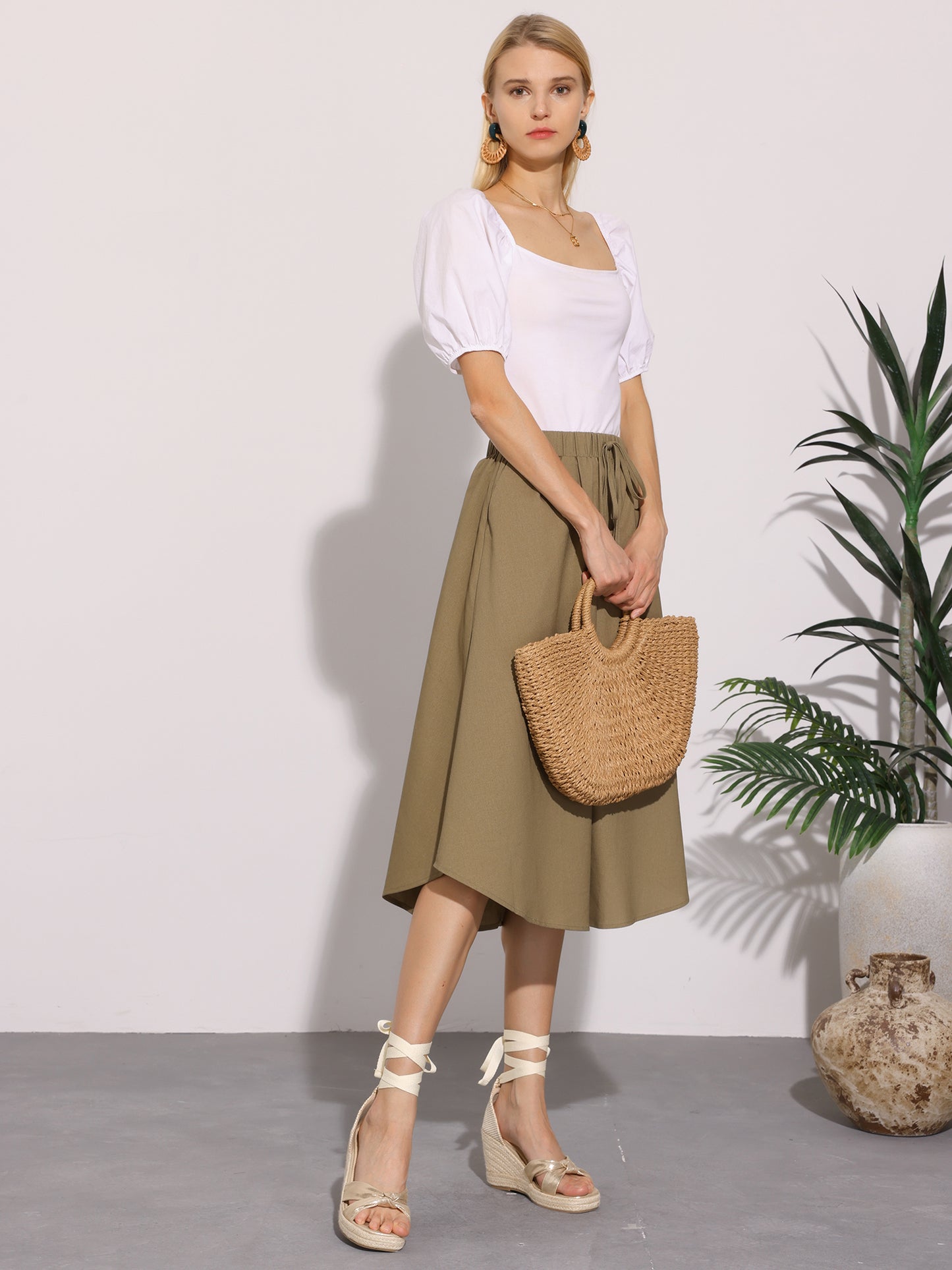 Women Espadrilles Platform Ankle Strap Wedges Heel Lace Up Sandals