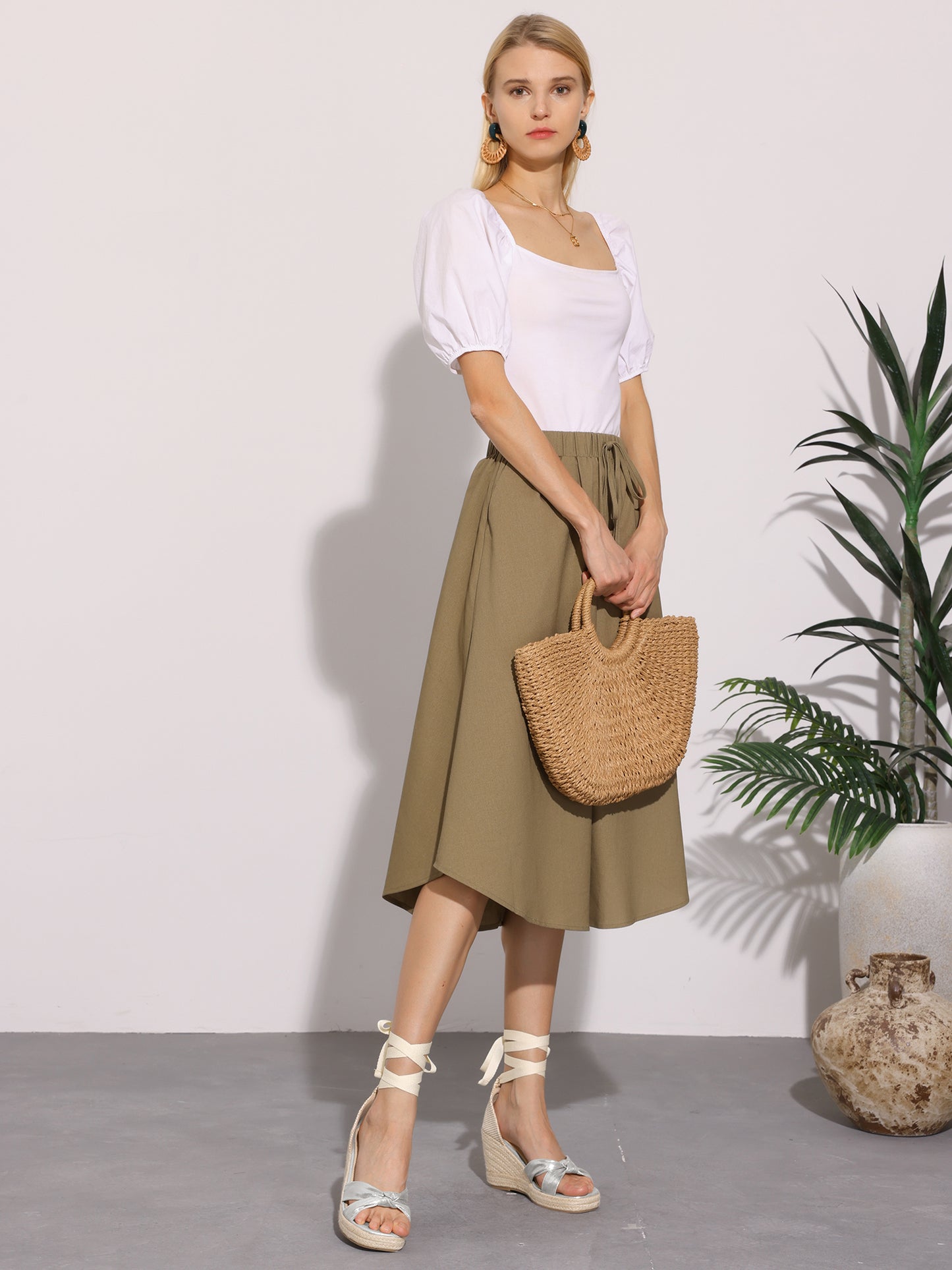 Women Espadrilles Platform Ankle Strap Wedges Heel Lace Up Sandals