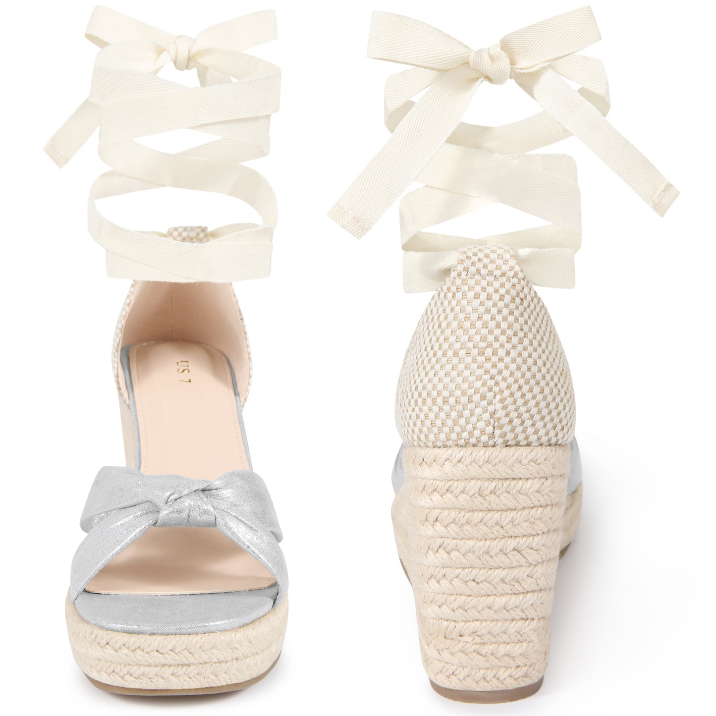 Women Espadrilles Platform Ankle Strap Wedges Heel Lace Up Sandals