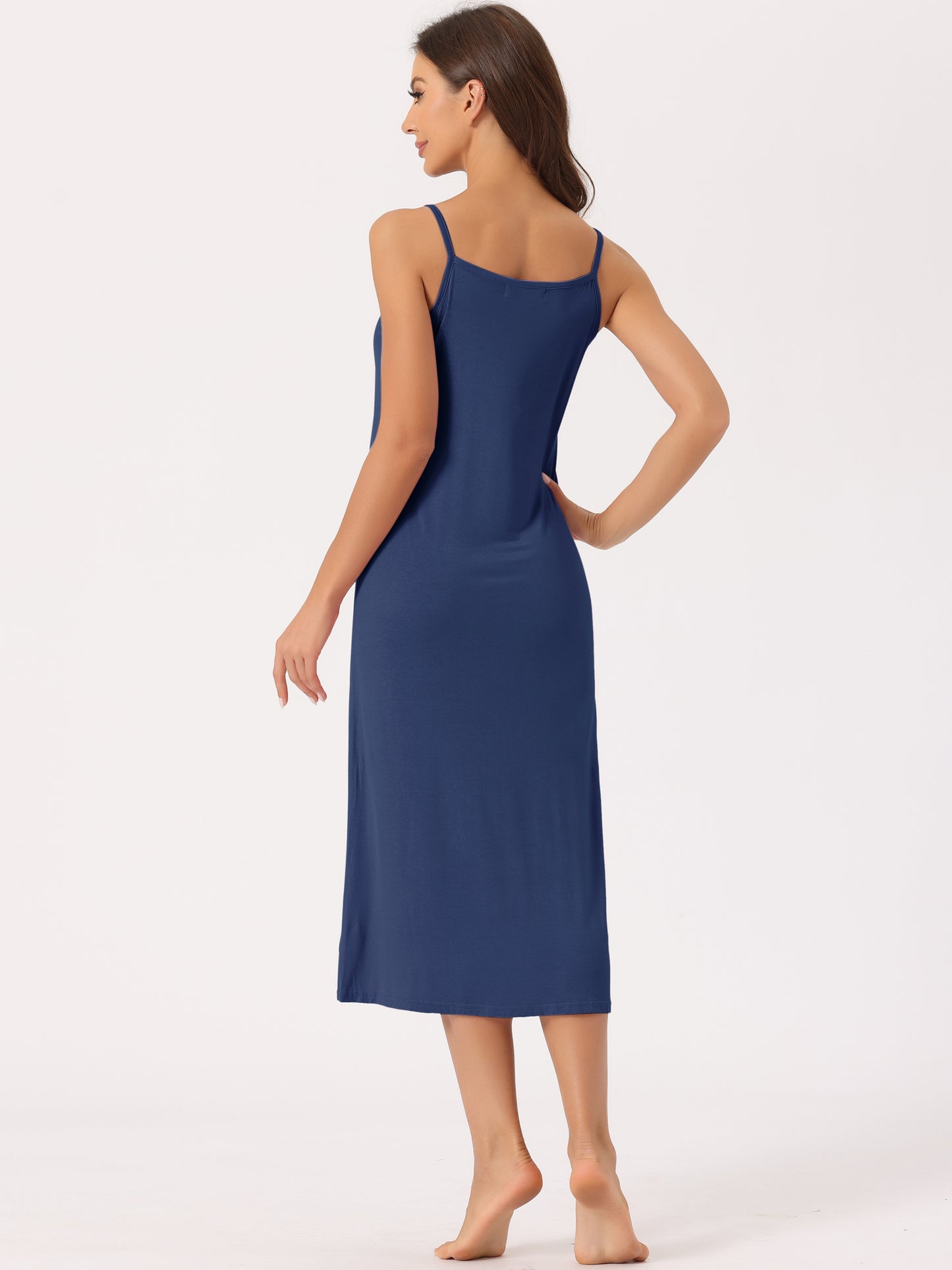 Robe longue à bretelles spaghetti pour femme (grande taille disponible)