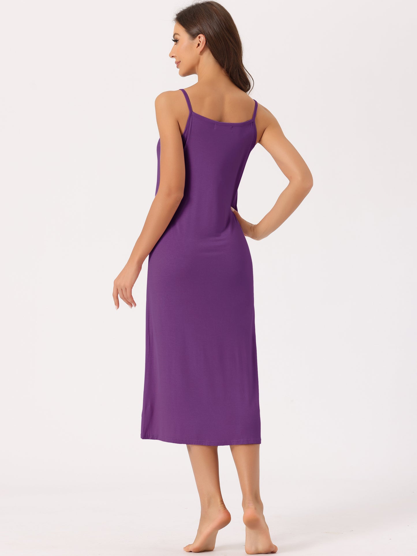 Women's Full Slip Dress Spaghetti Strap Cami Tank Long Underdress Nightgown (Plus Size Available)