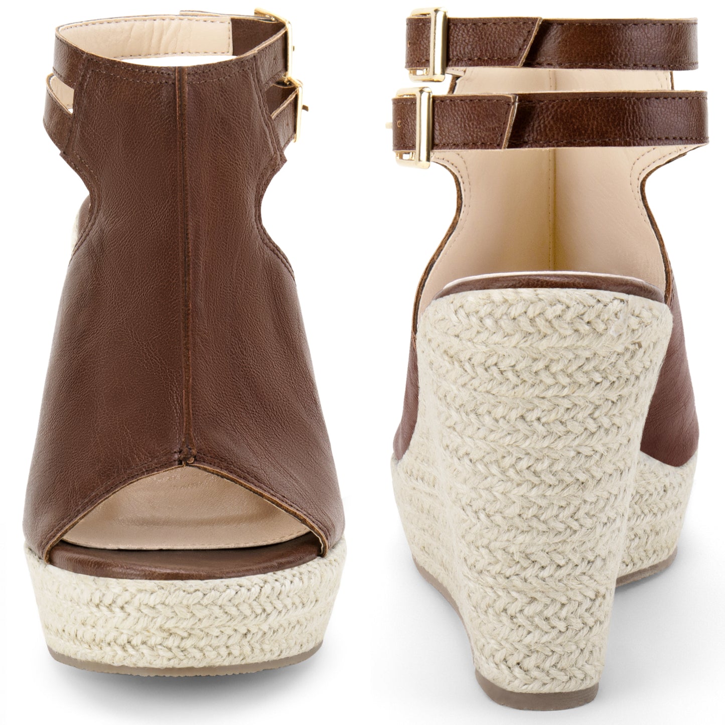 Women Espadrilles Slingback Wedges Peep Toe Platform Wedge Heel Sandals
