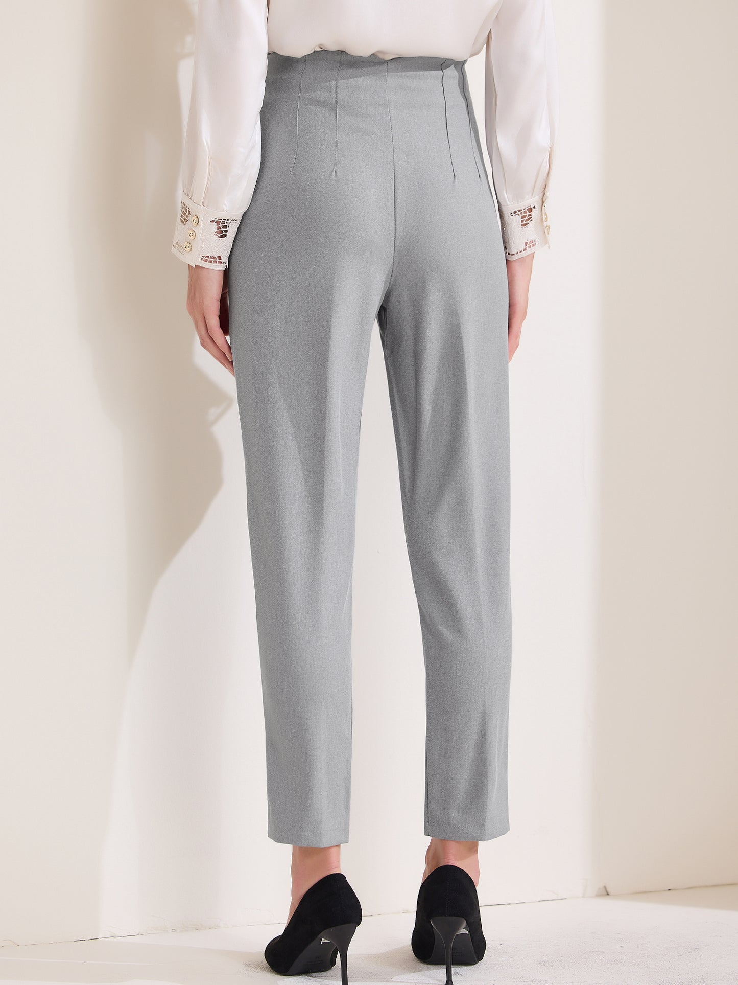 Women's High Waisted Packets Business Work Office Casual Long Pants