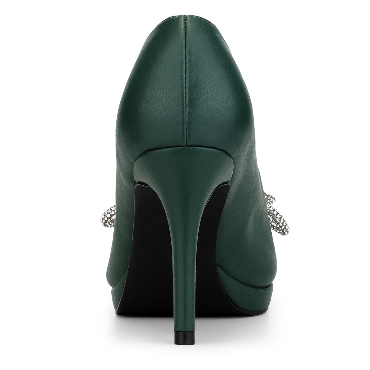 Zapatos de tacón de aguja con plataforma y lazo de diamantes de imitación para mujer